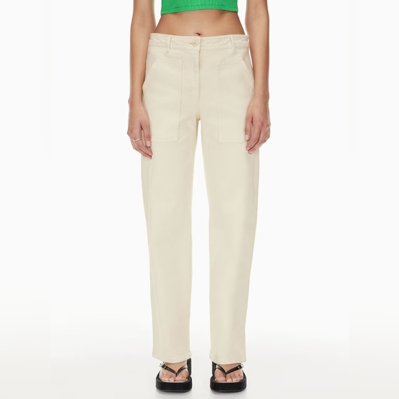 NWOT ARITZIA Wilfred Free Cream Straight Leg Utility Jeans  00 - Picture 11 of 12